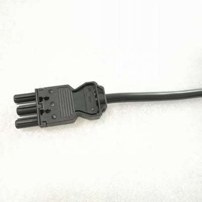 IP67 wire connector 3pin cable VDE 1.5mm2 black color